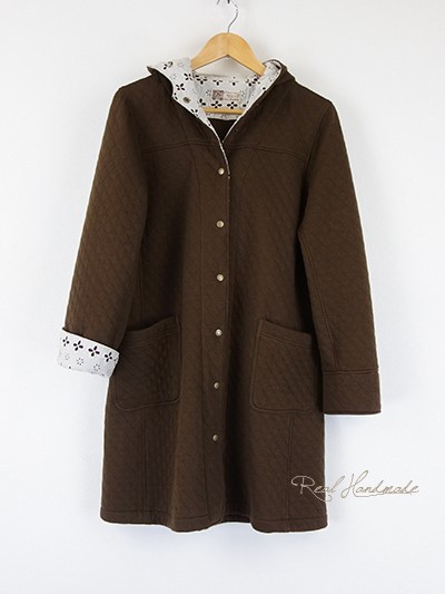 [予約販売] キルトニットアイレットレースパーカーコート