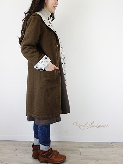 [予約販売] キルトニットアイレットレースパーカーコート