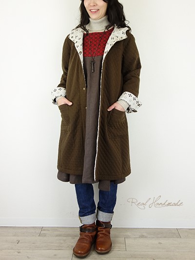 [予約販売] キルトニットアイレットレースパーカーコート