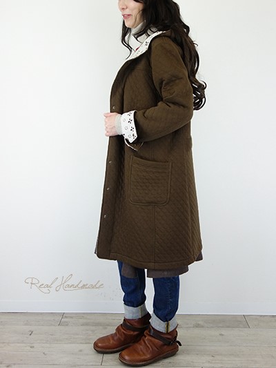 [予約販売] キルトニットアイレットレースパーカーコート