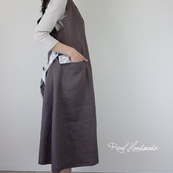 [予約販売] ヨーロッパモカリネンレースジャンパースカート 5枚目の画像