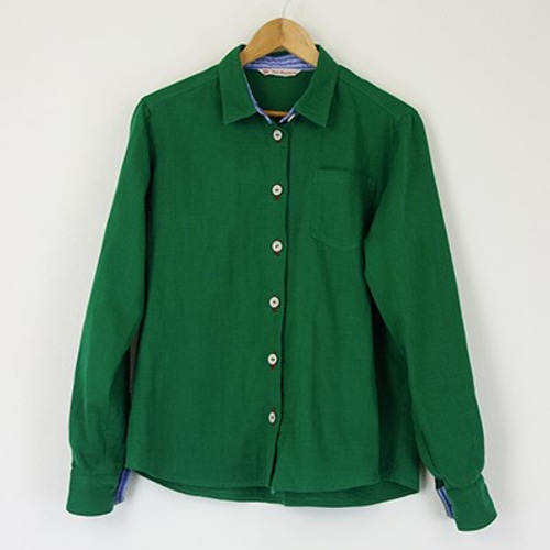 予約販売] エバーグリーンWガーゼクルミボタンシャツ シャツ REAL 通販