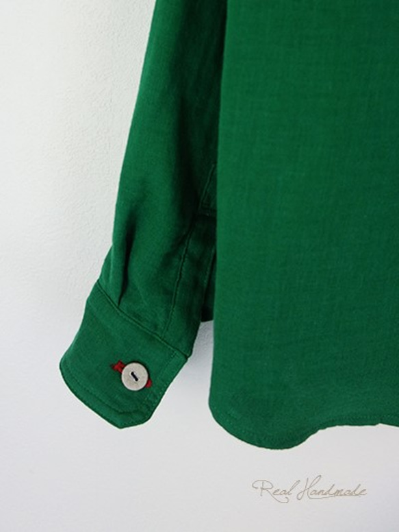 [予約販売] エバーグリーンWガーゼクルミボタンシャツ 10枚目の画像