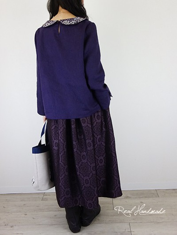 [予約販売] ボルドー幾何学ギャザースカート 10枚目の画像