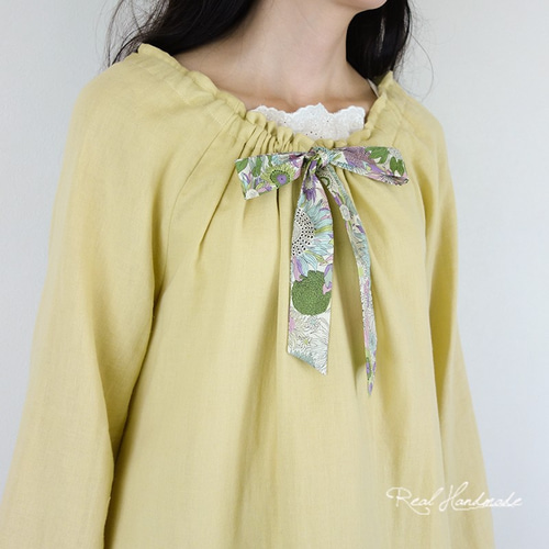予約販売] Wガーゼイエローリバティ胸リボンチュニック チュニック  