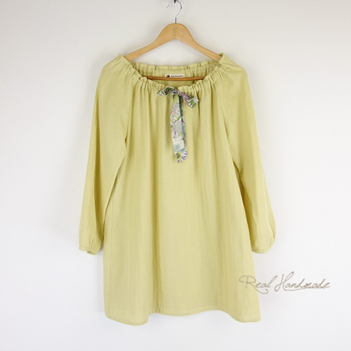 予約販売] Wガーゼイエローリバティ胸リボンチュニック チュニック  