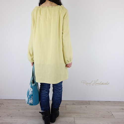 予約販売] Wガーゼイエローリバティ胸リボンチュニック チュニック  