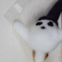 ハロウィンに空飛ぶ魔法使いオバケがカボチャ フェルト人形モビール 5枚目の画像