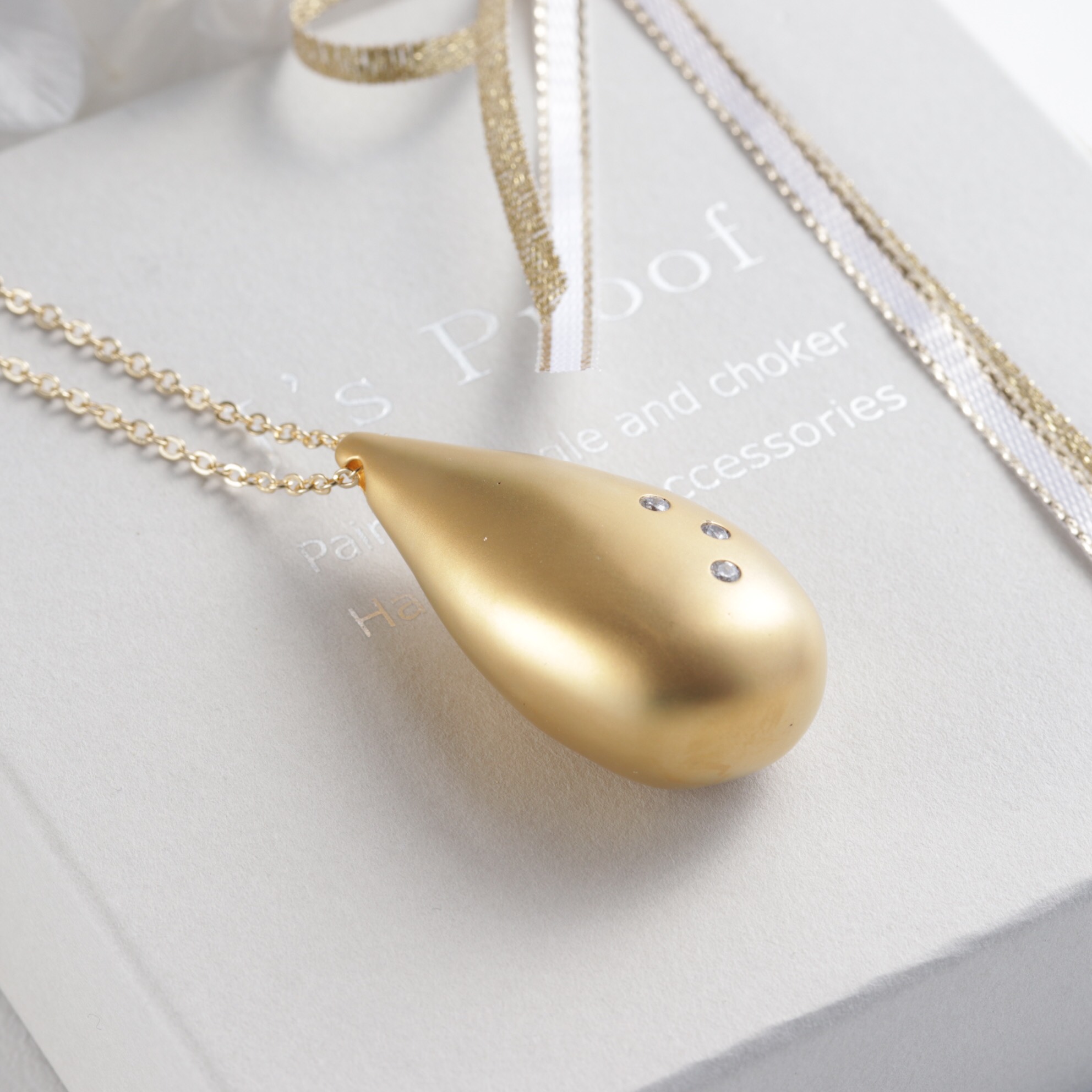 先行販売ティアドロップK18GPマットシルバーorゴールド単品