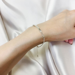 ペアにもなるメンズブレスレットオーダーメイド刻印3.0ｍｍ角 5枚目の画像