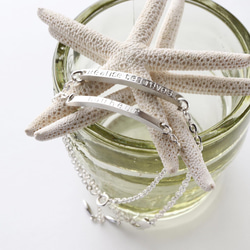 ペアにもなるメンズブレスレットオーダーメイド刻印3.0ｍｍ角 6枚目の画像