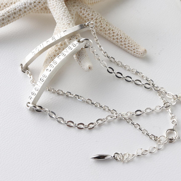 ペアにもなるメンズブレスレットオーダーメイド刻印3.0ｍｍ角 7枚目の画像