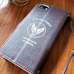 「U.S.AIR FORCE」手帳型スマホケース（iPhone・Android対応）#sc-0046-b【受注生産】 5枚目の画像