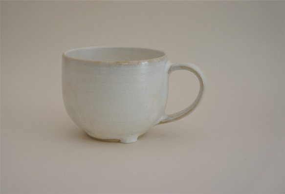 コーヒーカップ　ミルク　釉垂れ 1枚目の画像