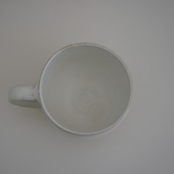 コーヒーカップ　ミルク　釉垂れ 3枚目の画像