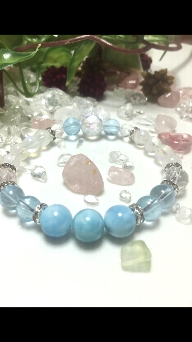 ブルートパーズとラリマー  のブレス　P-206