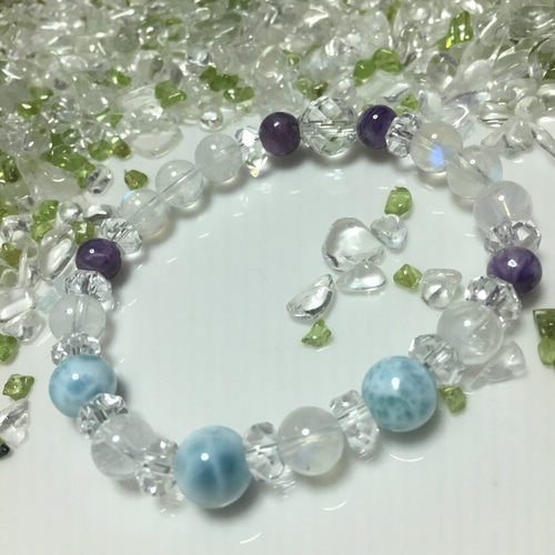 ラリマー 翡翠 ブルーレースの蒼天ブレス P-320-10 ブレスレット