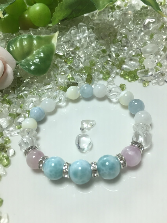 最高級　ラリマーブレスレット　満足間違いなし　　三大ヒーリング　2-4 最高級 ラリマーブレスレット 満足間違いなし 4 天然石 三大