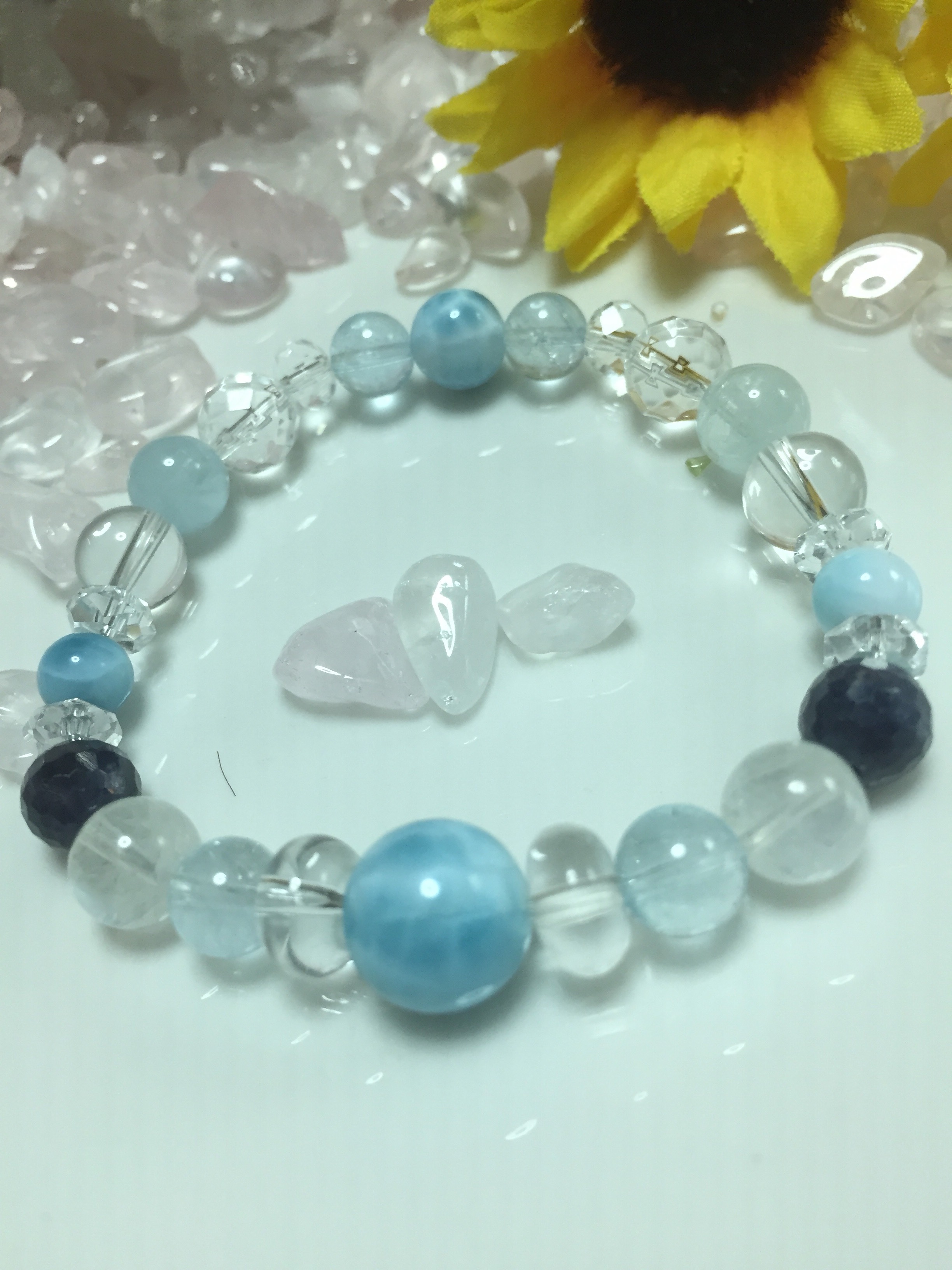 ◉ラリマー とサファイア&ブルートパーズのlightブレス