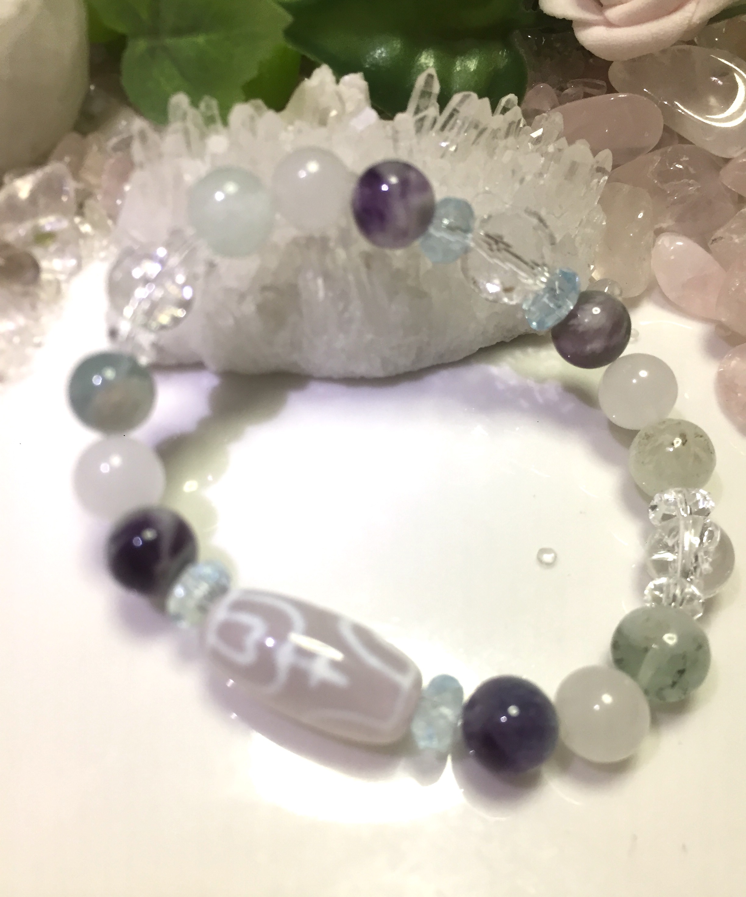 人気天珠とエンジェルフェザーの最高級ブレス