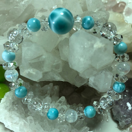 ラリマー とアイリス&レインボーの夢 叶えるブレス ブレスレット marve  