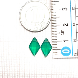 宝石質グリーンオニキスB＊ダイヤファセットカット＊2個 4枚目の画像