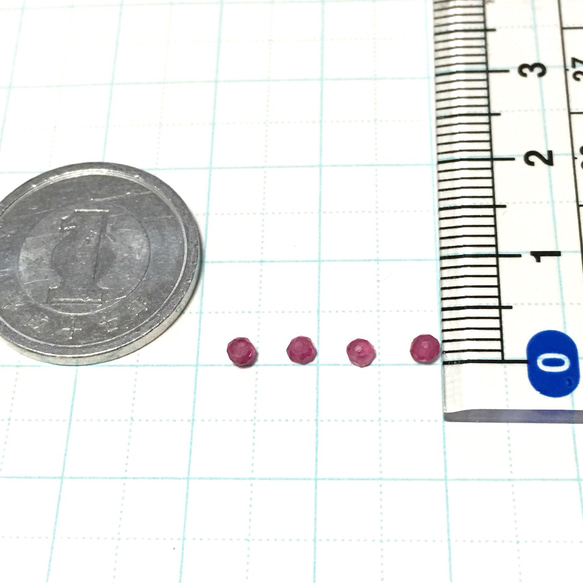 再販＊極小＊宝石質ルビー＊ボタンカット2ミリ 4枚目の画像
