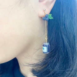 樹脂藍莓可頌v.s.果醬瓶耳環 / 可改夾式（現貨） 第5張的照片