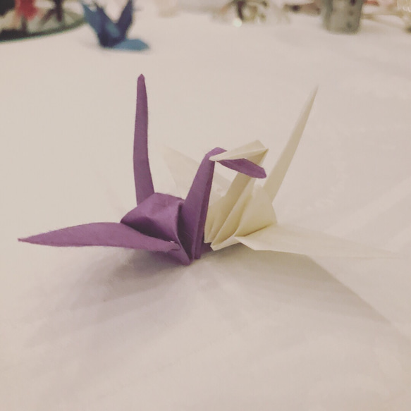 【残り2組様】限定手作り和紙による色とりどりの祝い鶴。折り鶴シャワー。 5枚目の画像