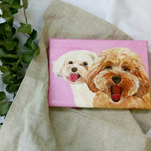 油絵　ゆ(o^^o)★確認　ベストフレンド犬 油絵 ゆ(o^^o)☆確認 ベストフレンド犬 油絵 ゆ(o^^