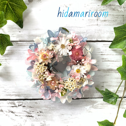 ドライフラワーのミニリース ホワイト 【再販】 ドライフラワーのミニリース ホワイト 【再販】