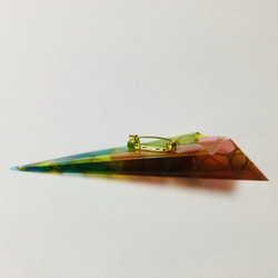 ステンドグラス風折り紙・飛行機ブローチ 4枚目の画像