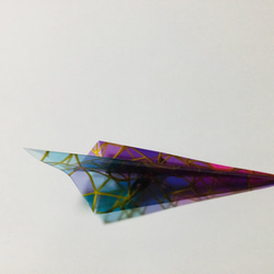 ステンドグラス風折り紙・飛行機 2枚目の画像