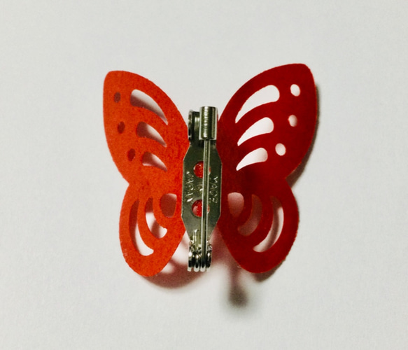 蝶のブローチ・オレンジ＃61 8枚目の画像