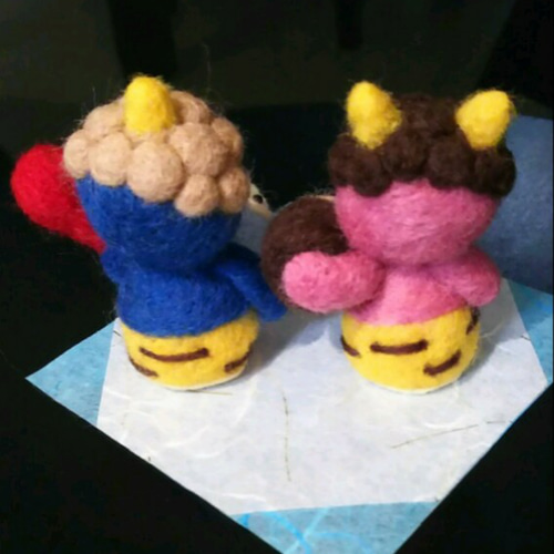 羊毛フェルト】☆節分！赤鬼&青鬼セット！ダルマさんも一緒☆ 羊毛