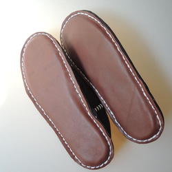 Large 27-28cm: Scrappy leather slippers #2 [SP-0074-003] 5枚目の画像