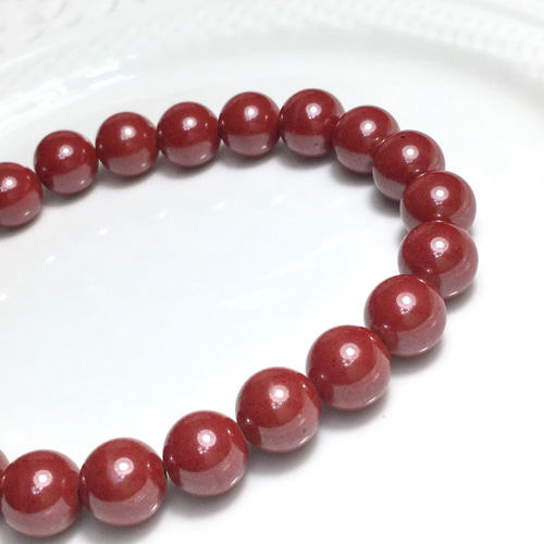【稀少、大玉】賢者の石　宝石質シナバー（辰砂）ブレスレット18mm 賢者の石」8mm＊ シナバー（辰砂）のブレスレット