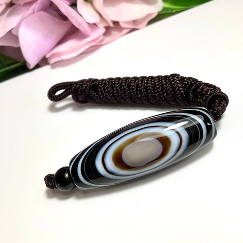 久々の水晶と瑪瑙の共生の一眼天珠のペンダントネックレス②✨✨