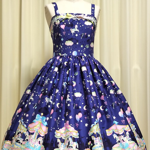 新品未着♥️ドリームメリーゴーランドJSK+オーバーニー+KC3点set メリーゴーランド柄JSK ワンピース K211148 通販 11133093｜Creema