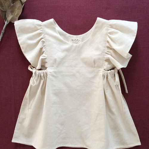 エプロンドレス 2〜3歳（90〜100size）生成り 子供服 atelier