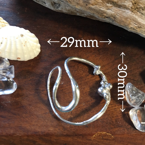 creema限定‪ ◌‬純銀・SV999・イヤーカフ‪ ◌‬波の泡～ 3枚目の画像