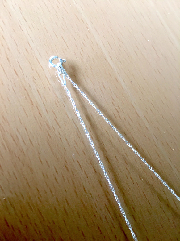 ガラス＊純銀・SV999・リーフのネックレス 5枚目の画像