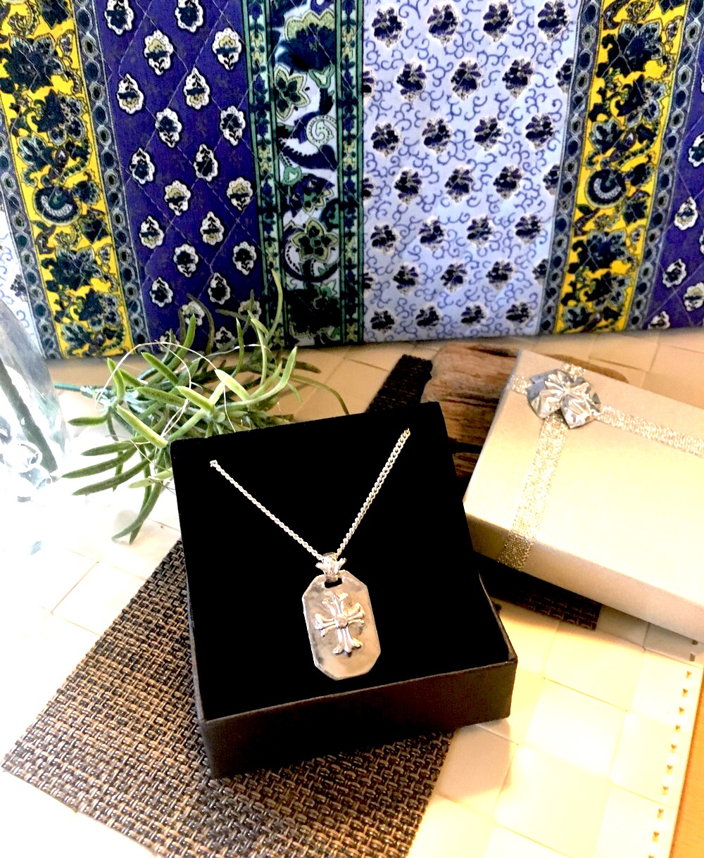 【＊受注制作＊】純銀・sv999★クロスプレート ネックレス 45cm