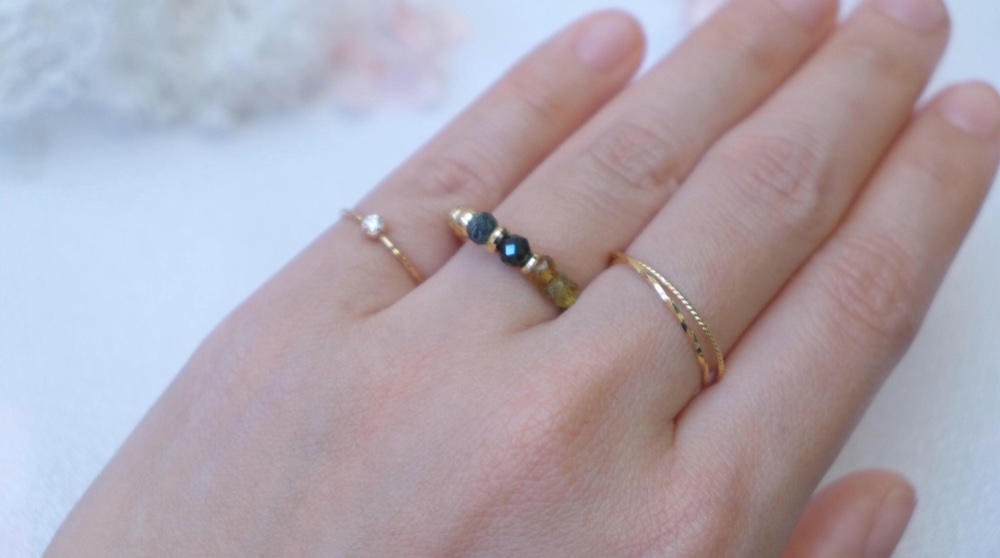 K18YG イエローゴールド トルマリン 指輪 リング 華奢 上品