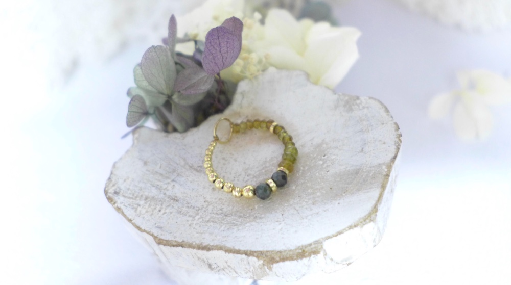 K18YG イエローゴールド トルマリン 指輪 リング 華奢 上品