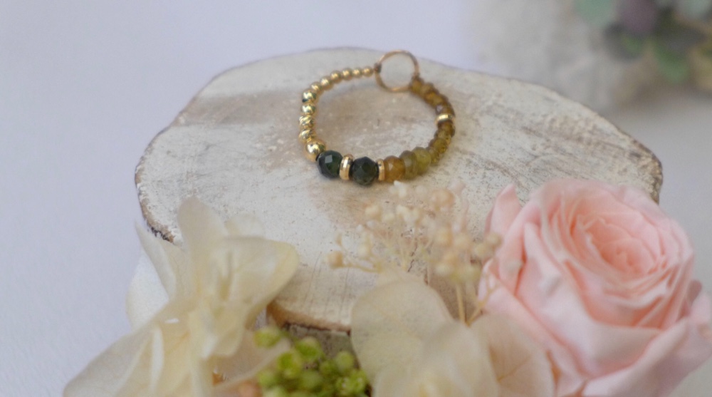 K18YG イエローゴールド トルマリン 指輪 リング 華奢 上品