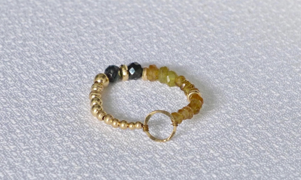 K18YG イエローゴールド トルマリン 指輪 リング 華奢 上品