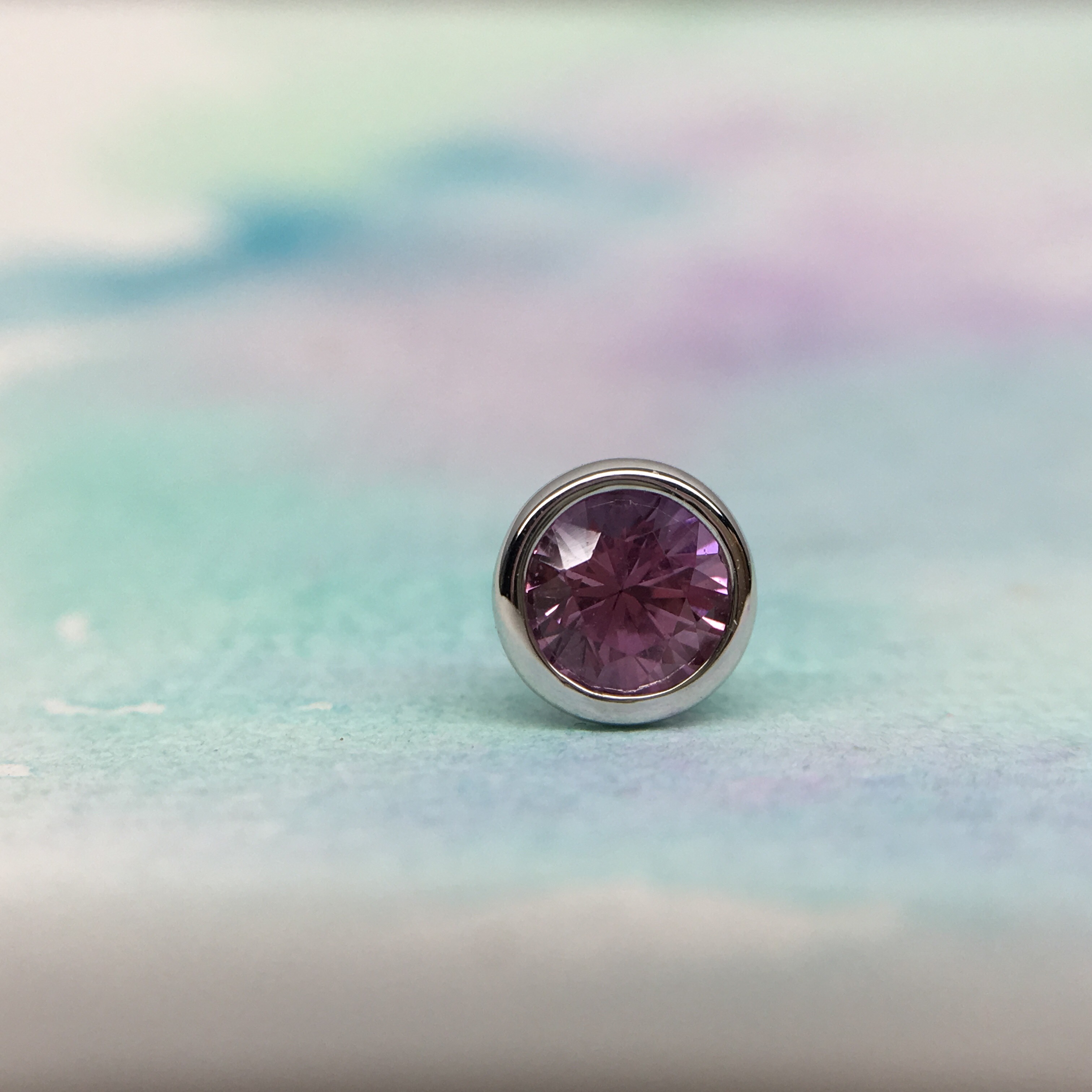 一点物 天然ピンクサファイヤ 大粒 0.48ct プラチナ ピアス 片耳