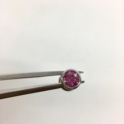 一点物 天然ピンクサファイヤ 大粒 0.48ct プラチナ ピアス 片耳 4枚目の画像