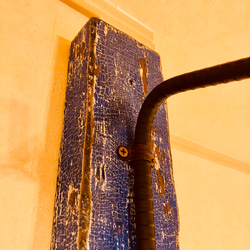 ★アンティークな壁掛け鉄筋フック(ブルー) 3枚目の画像